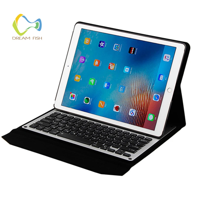 

Ultra Thin Folio Case for iPad Air 2 with Removable Aluminum Bluetooth Keyboard Smart Auto Sleep Wake Tablet Case Coque