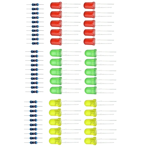 Три цвета красный зеленый желтый светодиодный светильник школьный учебный лабораторный комплект для arduino DIY Kit Raspberry pi - Цвет: 30Pcs 3 Color