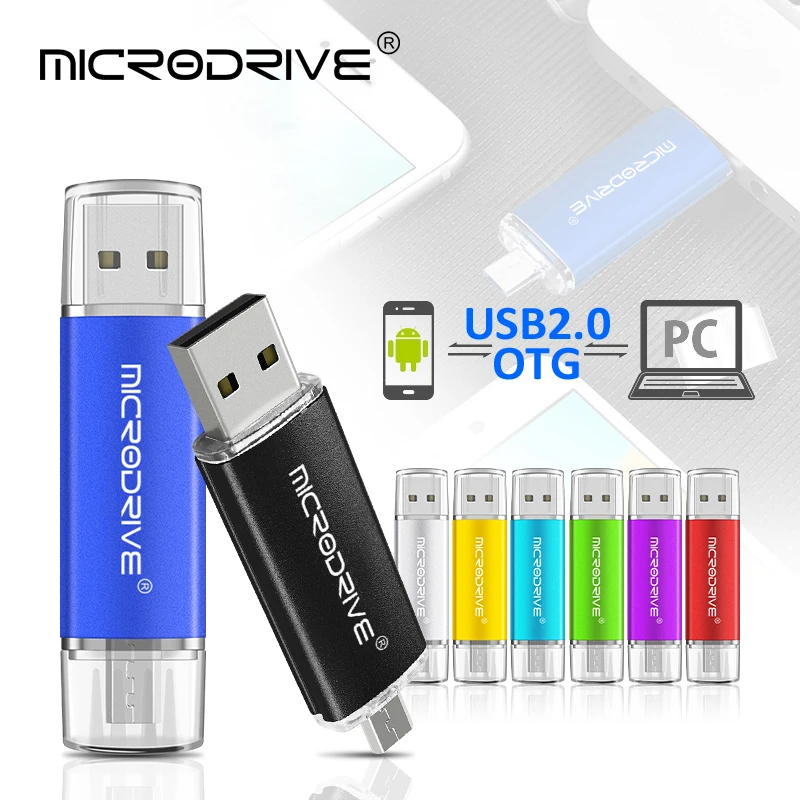 Флеш-накопитель MicroDrive OTG, 4 ГБ, 8 ГБ, 16 ГБ, usb карта памяти, флеш-накопитель, металлическая флешка, 32 ГБ, 64 ГБ, usb флеш-накопитель для телефона, логотип на заказ