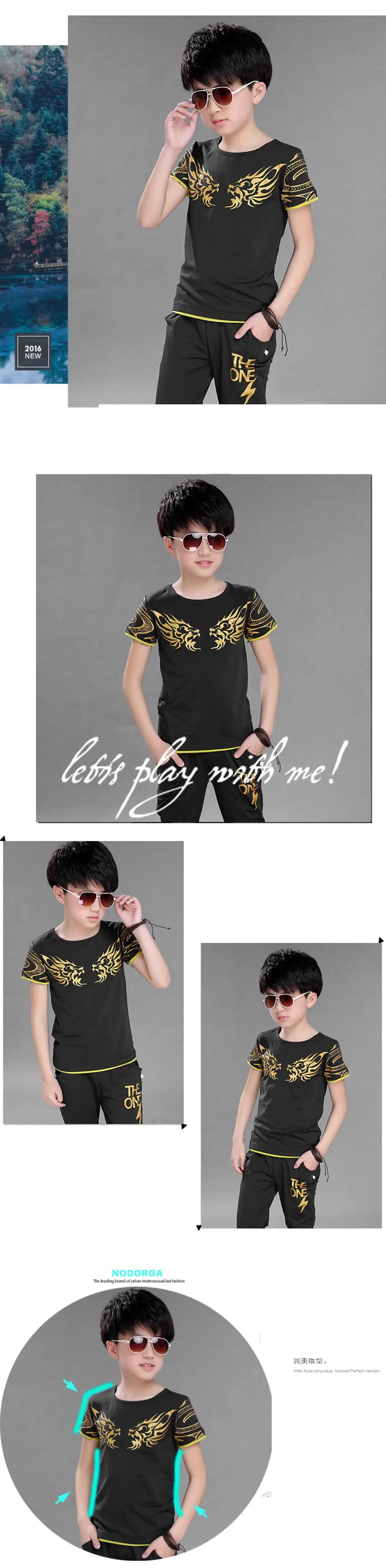 Boys Summer Clothes Soft Cotton 2pcs Tshirt + Shorts Sport Outfits Kids Boys Clothing 7 10 12 Years Teenagers 6