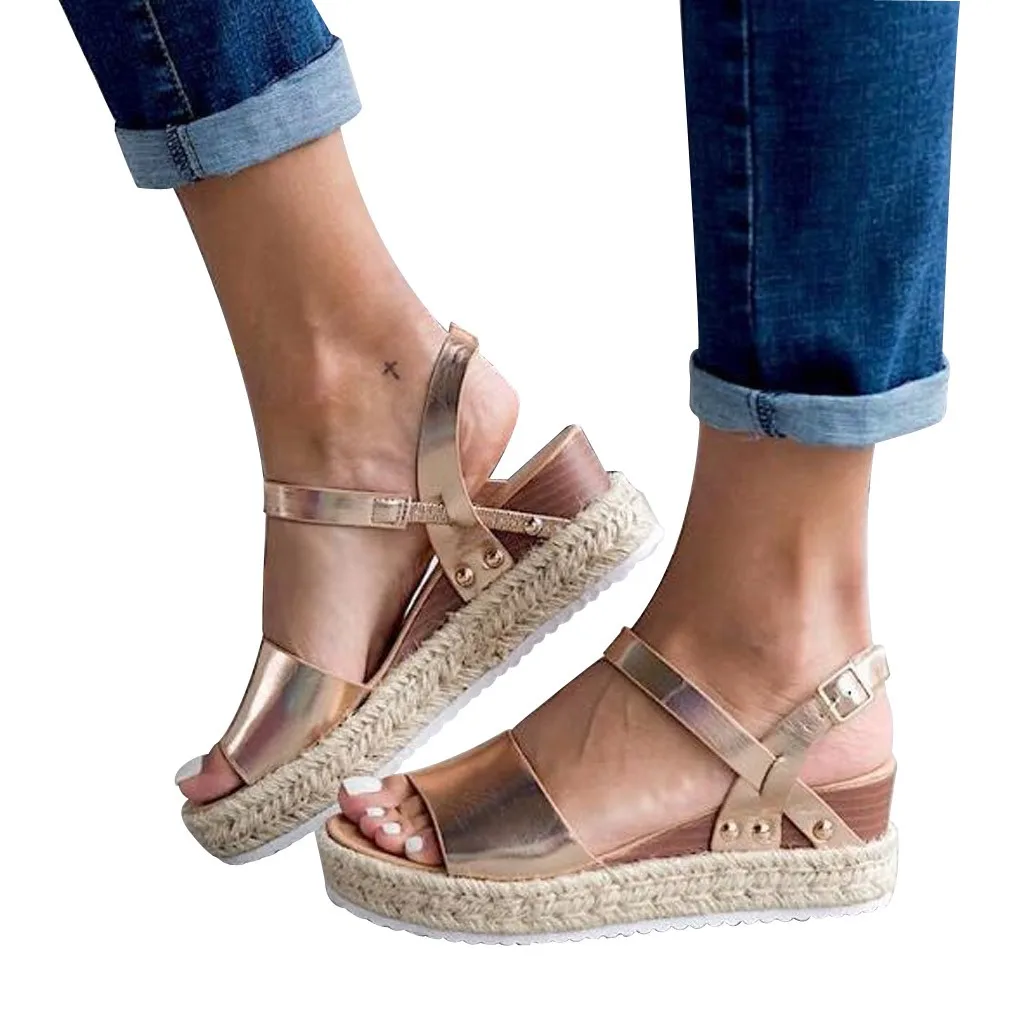 

SAGACE Wedges Shoes For Women High Heels Sandals Summer Shoes 2019 Fashion Plus Size Femme Platform Sandals Peep Toe Shoes May16