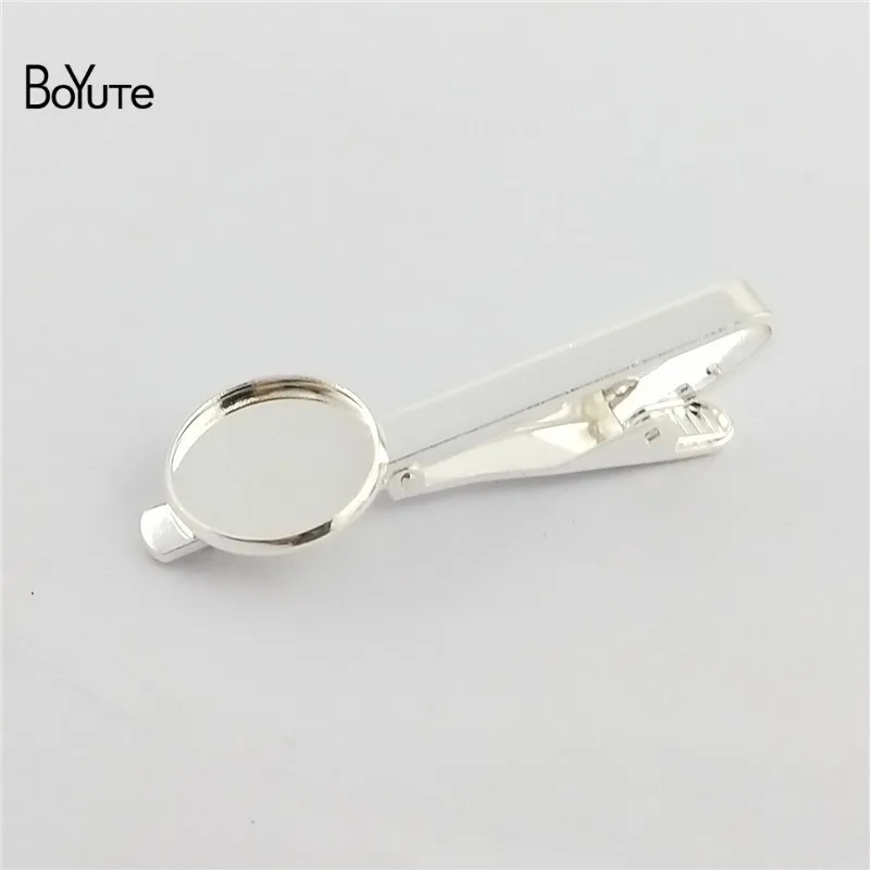 BoYuTe 10Pcs 7 Colors Plated Round 16MM 18MM 20MM Cabochon Base Diy Tie Clip Blank Tray Bezel Men`s Clothing Accessories (14)