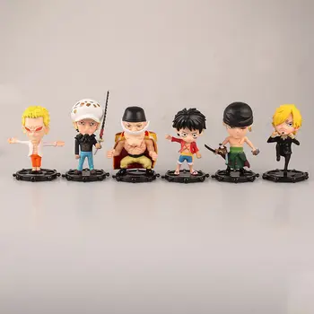 

Anime One Piece Sanji Luffy Nami Shanks Doflamingo Newgate Ace Zoro PVC Action Figures Collectible Toys 6pcs/set
