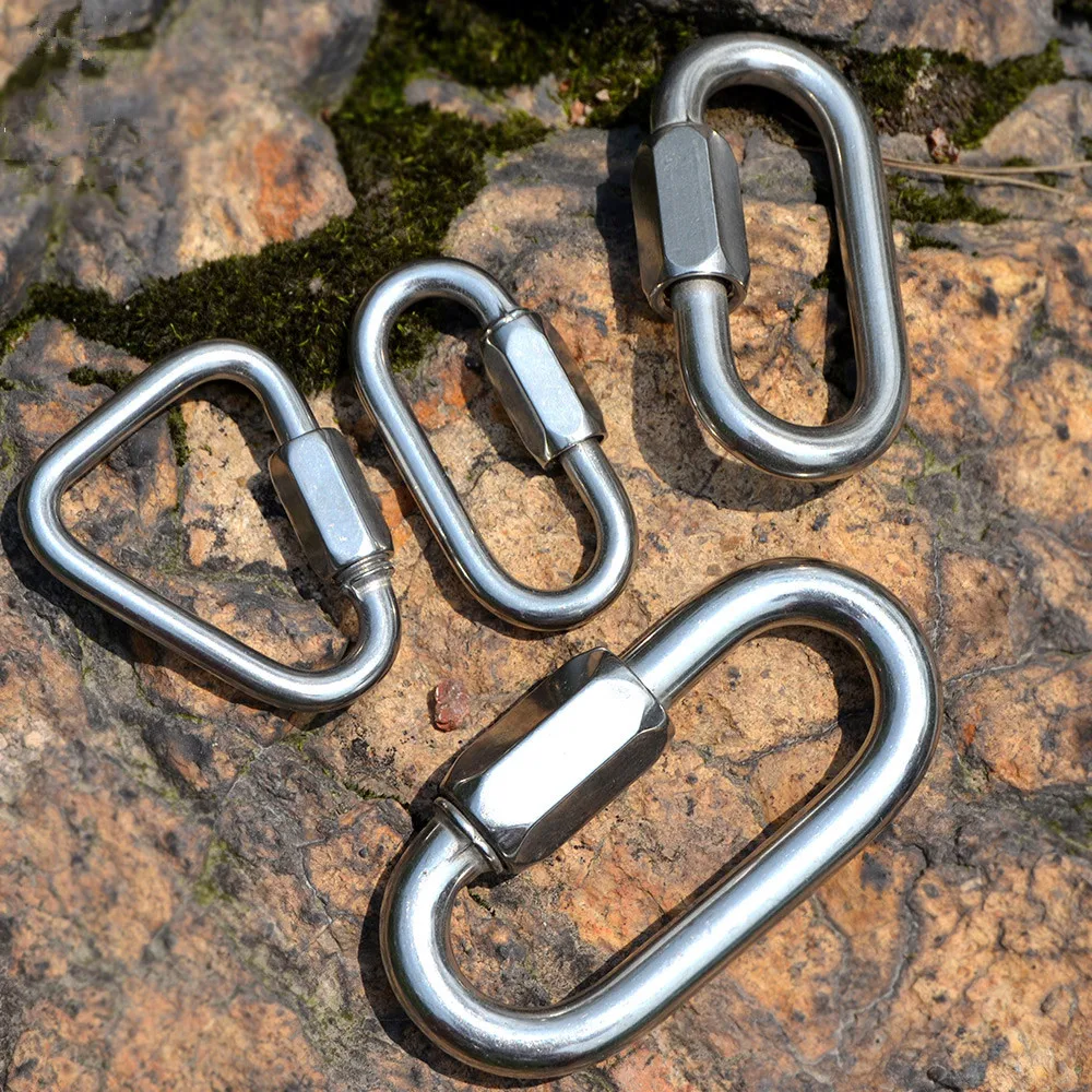 Professional Maillon Master Lock Outdoor Safety Clasp Climbing Carabiner Stainless Steel Buckle