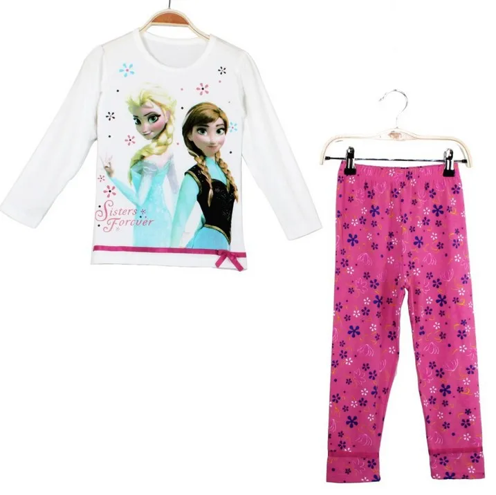Pajamas set toddler teenage pyjamas kids sleepwear girls anna elsa bow
