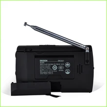 Черный DEGEN DE221 FM стерео радио FM1-2/MW/SW1-8 11-band мир приемник DSP кампуса радио Y4300A