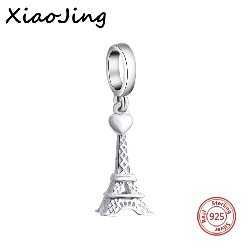 

European 925 Sterling Silver Paris Cramp Iron Charms Beads Fit Original Pandora Bracelet Pendant Authentic DIY Jewelry Making