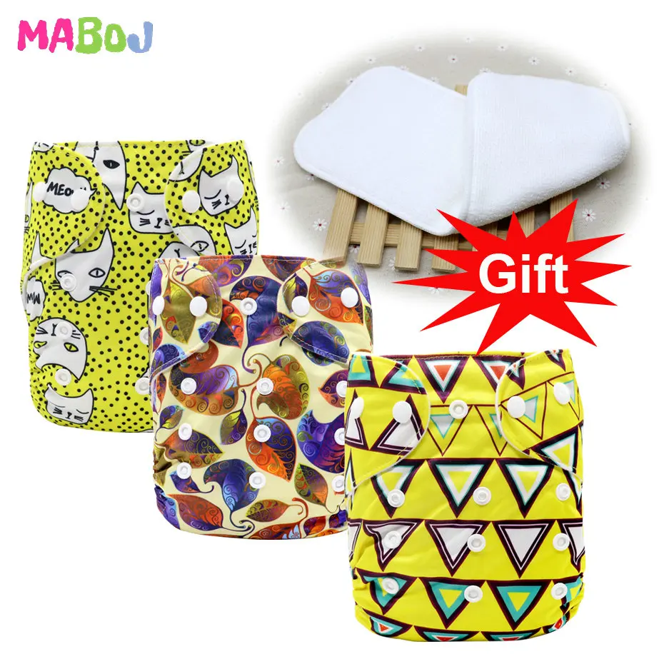 MABOJ Cloth Diapers Baby Pocket Cloth Diaper One Size Waterproof Nappy Reusable Cloth Nappies Set Washable Wholesale New - Цвет: PD5-4-7-2