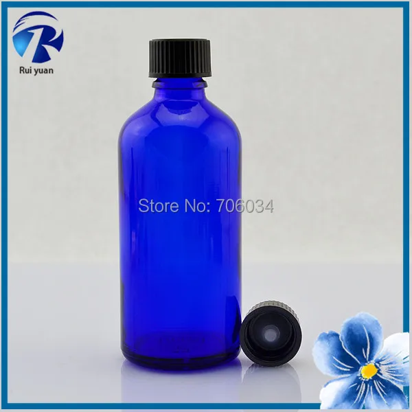 Essential Oil Glass Bottles 100ml Blue Glass Bottles with Cork