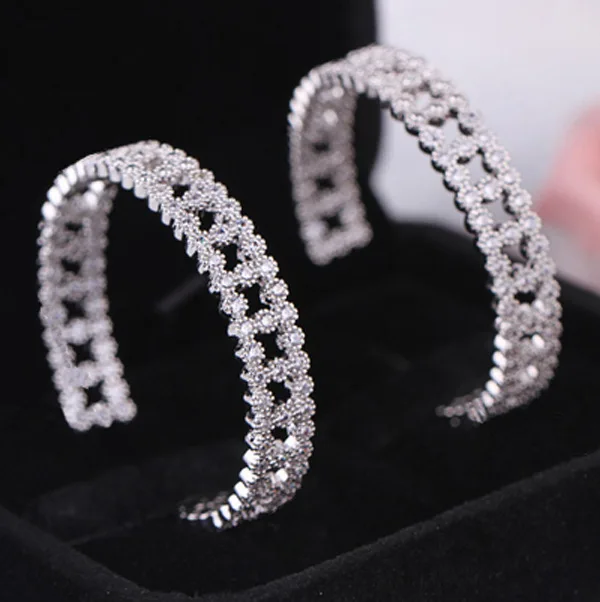 Circular Orbit Large And Wide Area Micro Pave Shiny Cz Diamond Hoop Circular Orbit Large And Wide Area Micro Pave Shiny Cz Diamond Hoop Earrings Sliver Plated Luxury Women S Accessories In From Jewelry