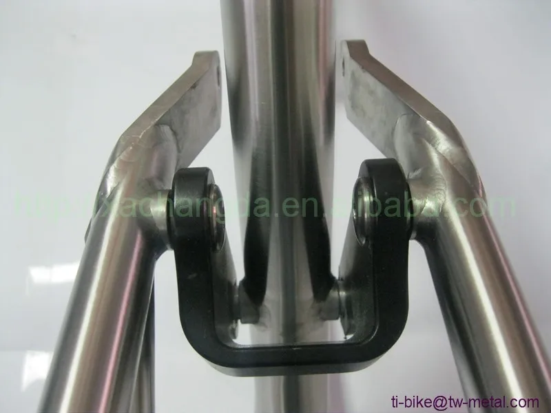 Excellent Titanium Suspension Bike Frame with Taper Head Tube Custom Titanium Suspension Frame with Post Mouth Brake China Titanium Frame 11