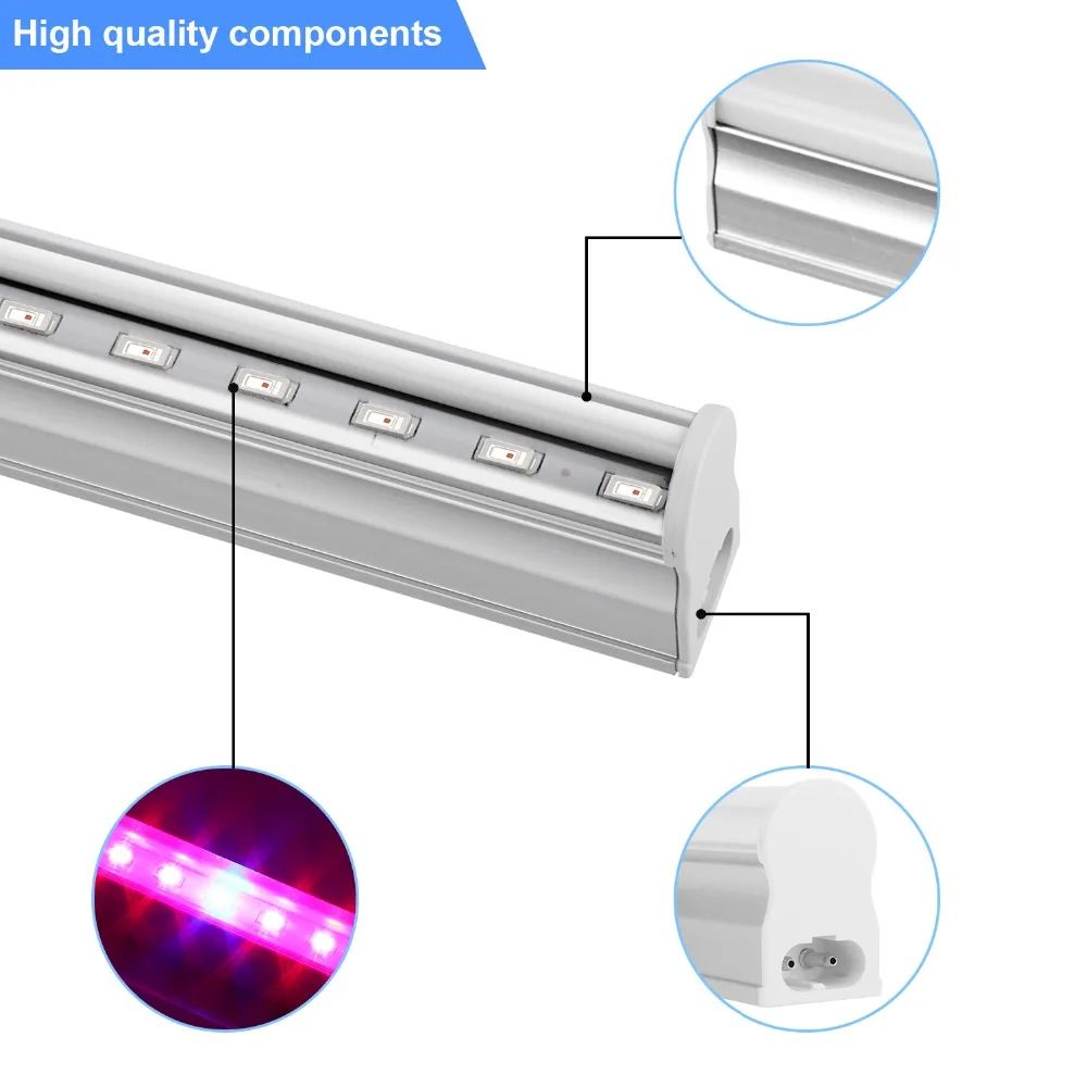 Светодиодный светильник для выращивания Т5, 5730, фитолампы для выращивания растений, комнатных цветов, овощей, аквариума, гидропонная система, теплица