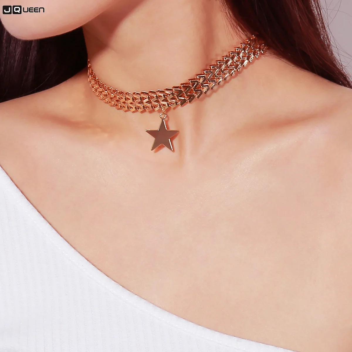2018 New Arrival Punk Star Choker Necklace Accessories Star Pendant Chain Choker Necklaces