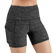 Женские шорты для занятий йогой, с карманами, с высокой талией, эластичные, с высокой талией, A3052