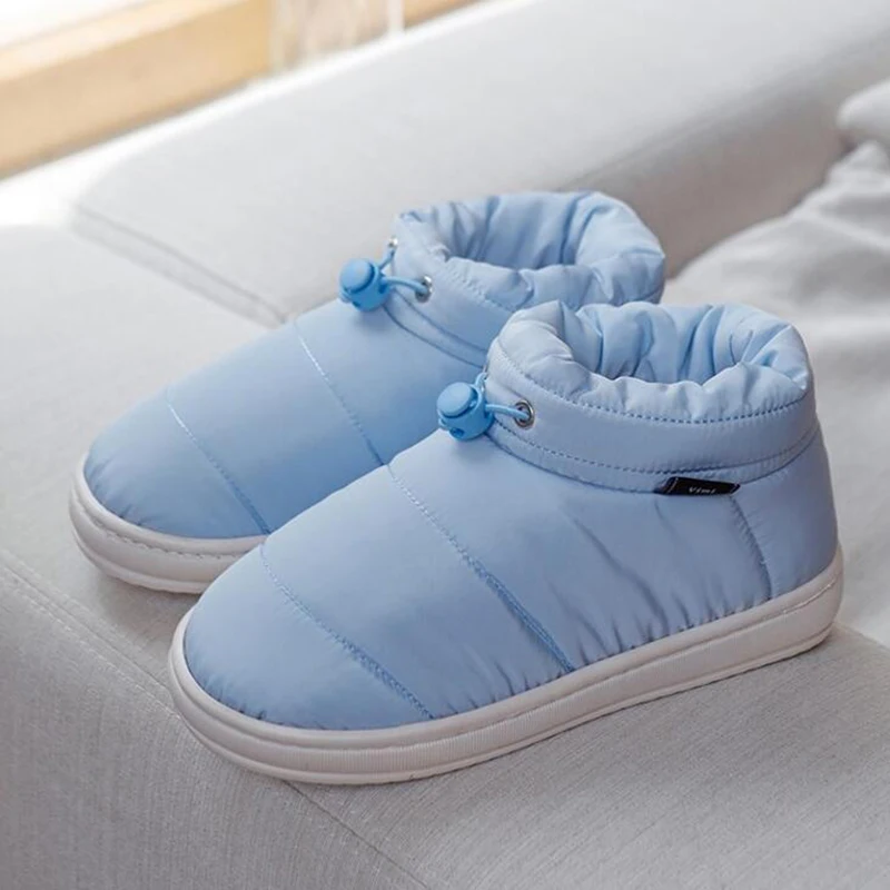 

women boots winter ladies shoes warm snow boot waterproof with fur botines mujer 2018 light blue green down outside woman botas