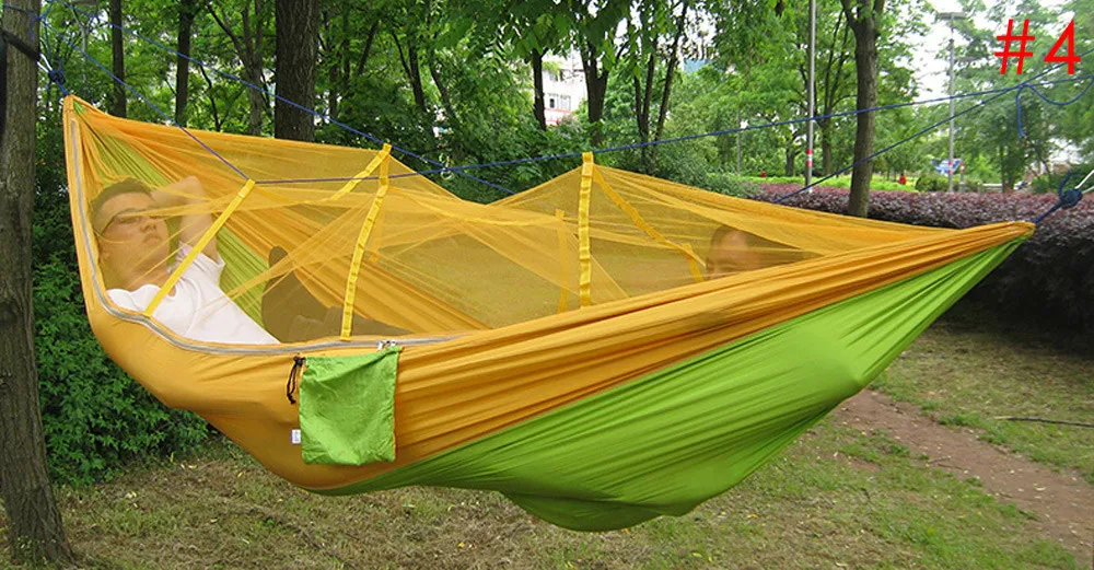 1-2 человек переносной наружный гамак кемпинг подвесная кровать с москитной сеткой садовые качели расслабляющий парашют Hammock7