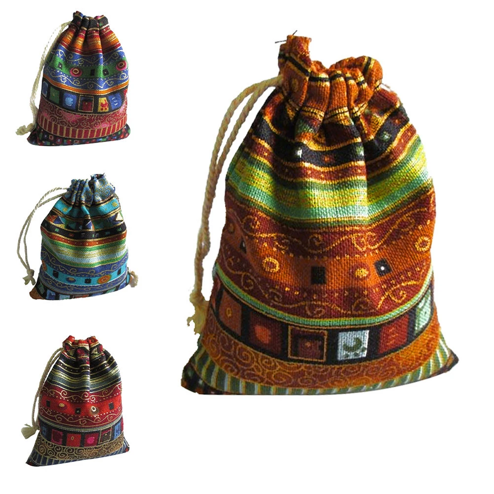 

Thickened double layer cotton drawstring bag clothing travel pocket bag for christmas travel gift -color random can dropshipng