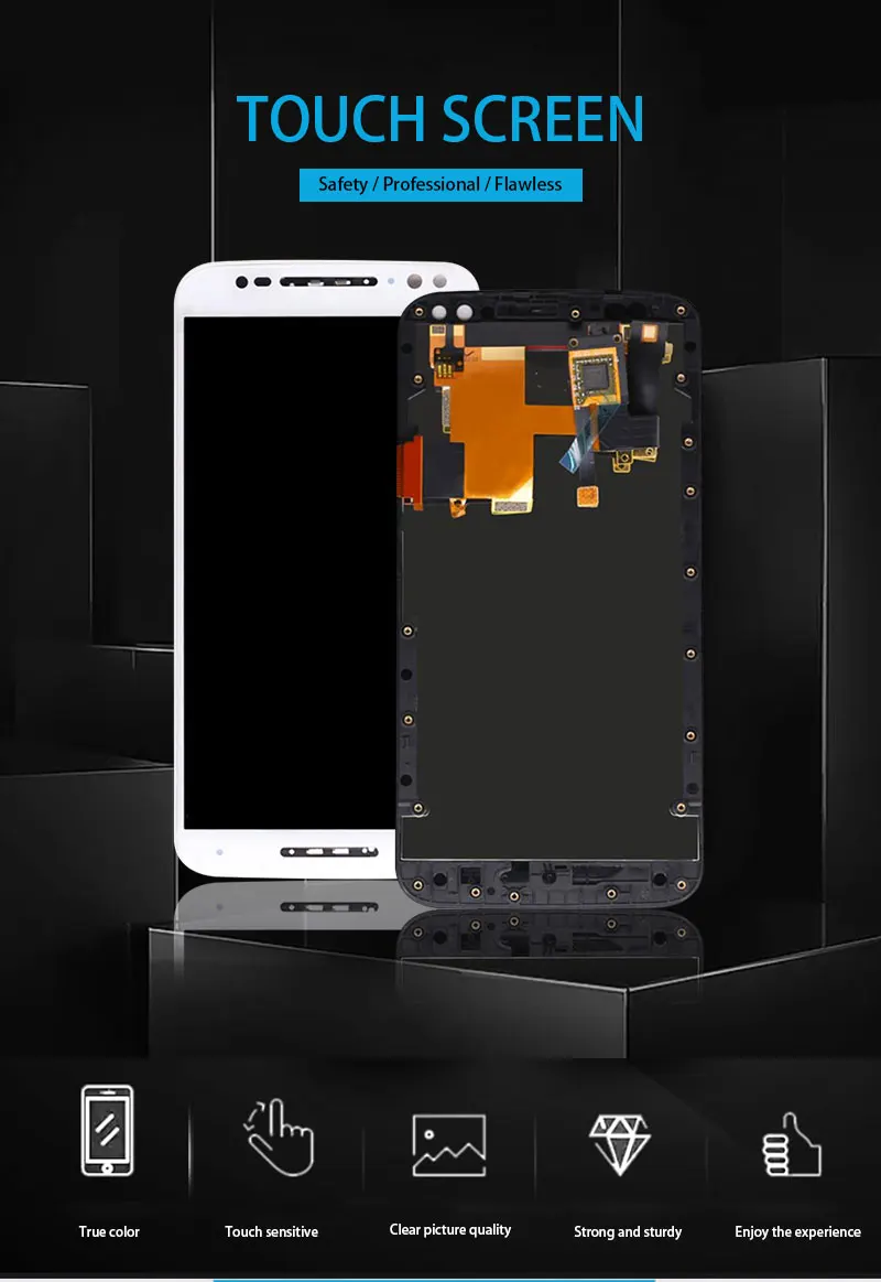 Для Motolora Moto X style XT1575 XT1572 ЖК-дисплей с рамкой сенсорный экран панель дигитайзер сборка запасные части