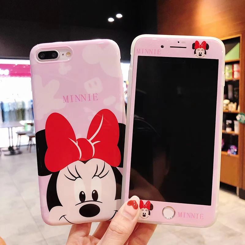 

360 Full Cover Phone Case + Screen Protector for IPhone X 8 7 6 S 6S Plus for Iphone7 Iphonex Iphone8 Coque Cartoon TPU Cover