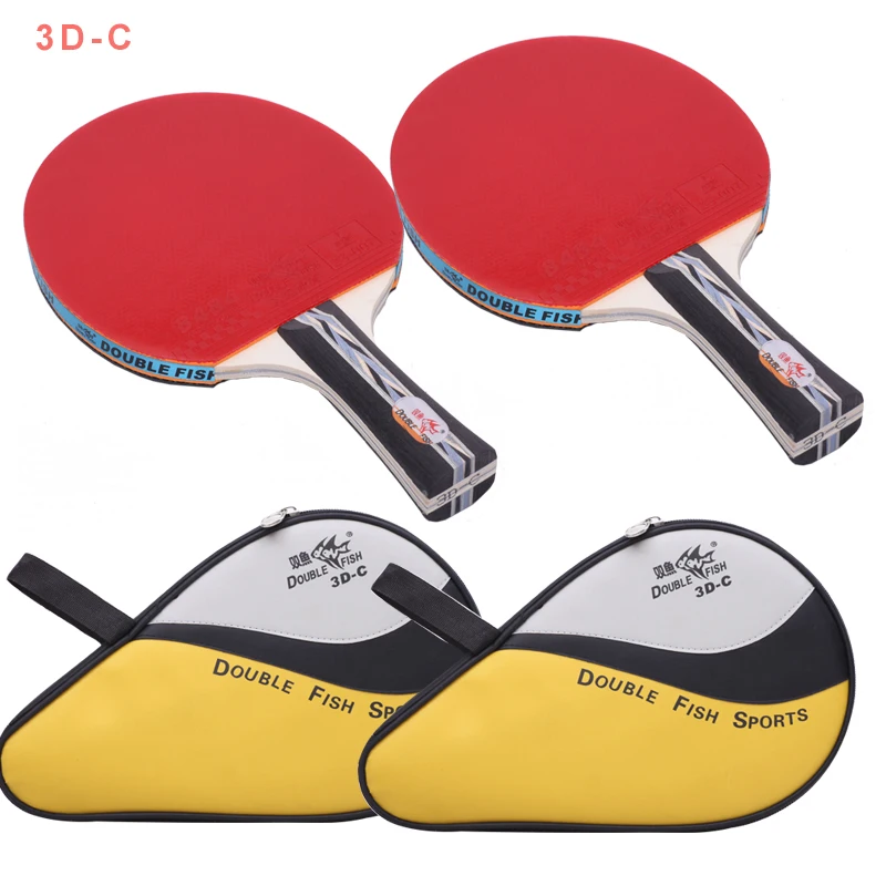 Doublefish 5 ستار 7 طبقات تنس طاولة مضرب متوهج مقبض مجداف الزيزفون Ayous سريع هجوم حلقة للمبتدئين 2 مضارب 2 حقيبة