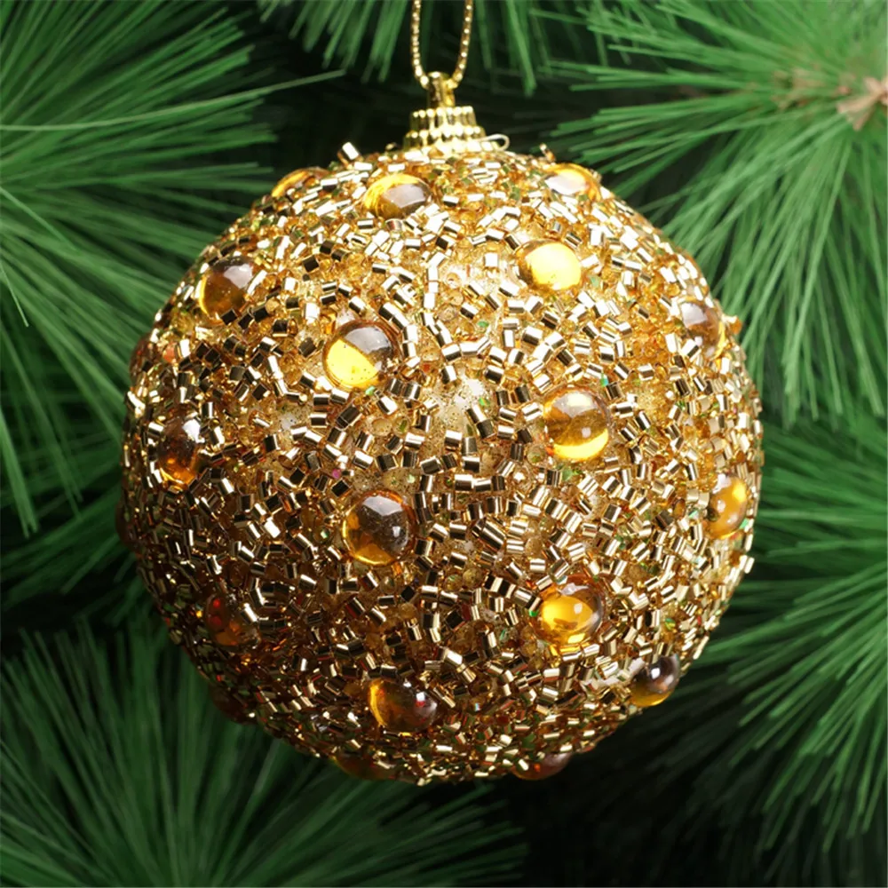 H Рождественский горный хрусталь, блестящие шарики, орнамент с рождественской елкой, украшение 8 см, рождественские украшения для дома
