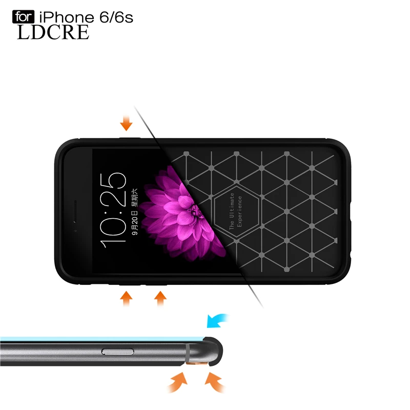 For Case iphone 6 Cover Silicon Rubber Soft Cover for iphone 6S / 6 Case for iPhone 6 Coque Fundas Phone Bag Case LDCRE 4.7 inch