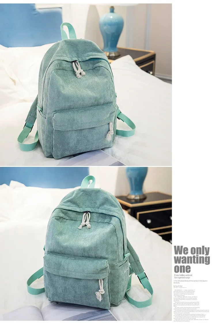 Casual backpacks women big capacity School Bags For Girls Soft Corduroy Bookbags Female Travel Rucksacks laptop backpack (3)
