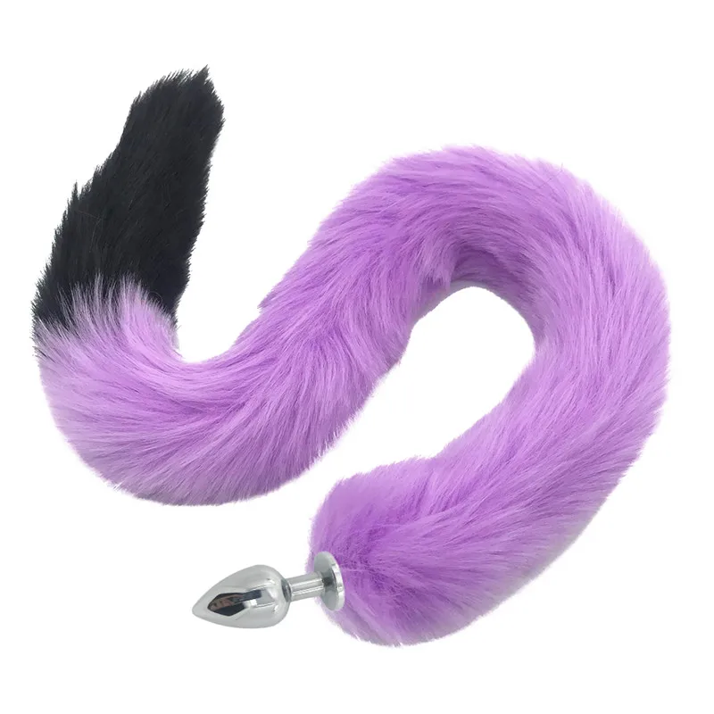 80cm Long Tail Fox Anal Plug Stainless Steel Faux Sex Toys Cosplay Toy Wolf Insert Erotic For Women | Красота и здоровье