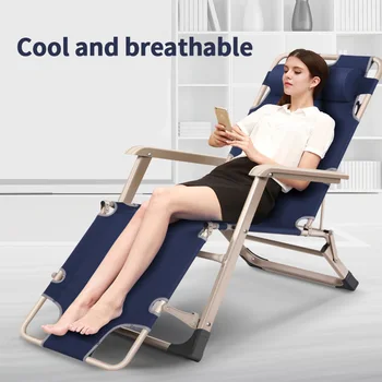 

Four seasons using new Folding chair lunch break chair office nap bed fold bed lounge chair Accompanying bed individual simple