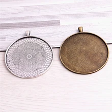 8 шт. 50 мм круглый кулон кабошон стекло кабошон Настройки DIY аксессуары для ювелирных изделий металлические круглые подвесные украшения поиск D6398