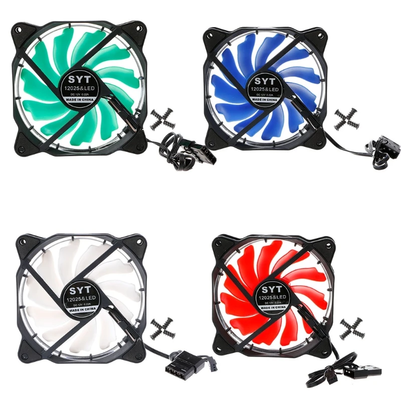

LED Cooling Fan Computer Eclipse Case 120mm LED Red Blue Green White Light CPU Cooling Fan 12025 dropshipping