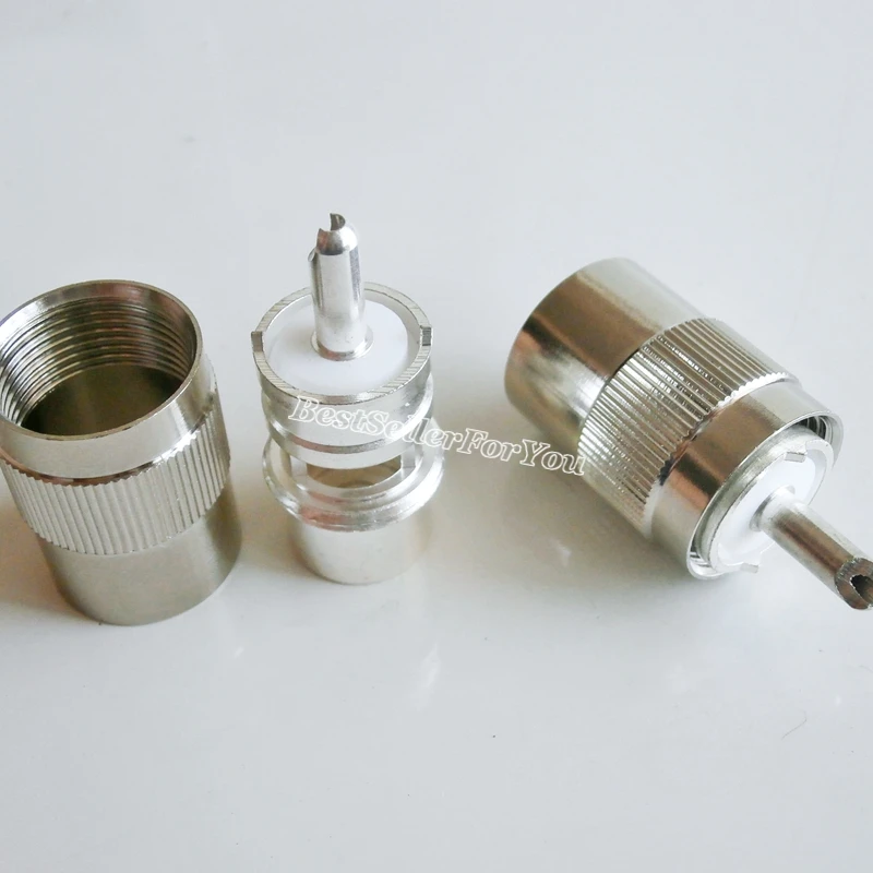 

1Pcs UHF male PL259 solder For RG58 RG142 LMR195 RG400 Cable RF connector