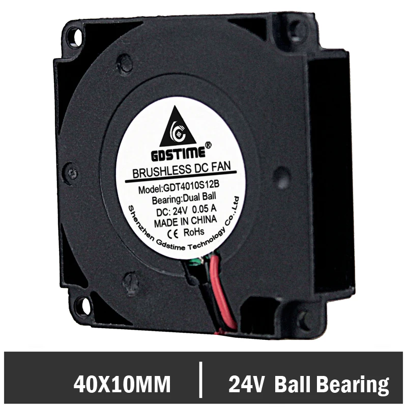 

5 PCS Gdstime 3D Printer Fan 4010 Blower 40MM 40x40x10MM 2Pin Ball Bearing 24V DC Mini Cooling Cooler