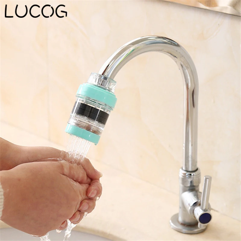 LUCOG кухонный кран фильтр для воды здоровый Активный угольный фильтр для воды для домашнего использования синий розовый белый цвет кран очиститель