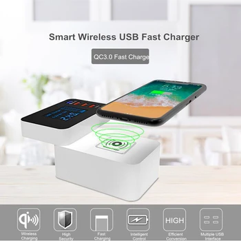 

Amstar Qi Wireless Charger 10W 5V/8A Quick Charge 3.0 Type-C 5USB Fast Charger Station for iPhone 11 X XR XS 8 Samsung S10 S9 S8