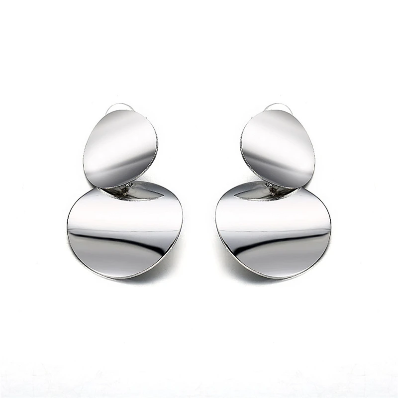 2018 New Korean Women's Fashion Statement Metal Earrings For Women Gold And Silver Jewelry Simple Vintage Dangle Drop Earrings