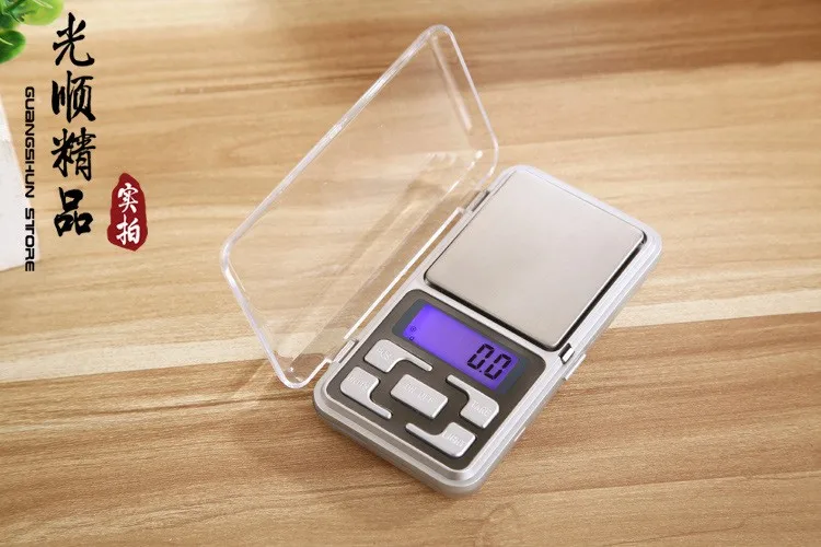 Top 200pcs/lot 500g 0.1g / 200g 0.01g Mini Portable Digital Electronic Jewelry Pocket Weight Scale 5 key with retail box 0