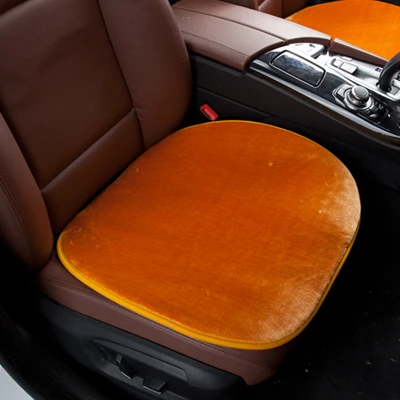 Плюшевая Автомобильная подушка для сиденья, зимняя теплая Автомобильная крышка для сиденья, универсальный размер для всех автомобилей, автомобильные аксессуары, автостайлинг - Название цвета: Оранжевый