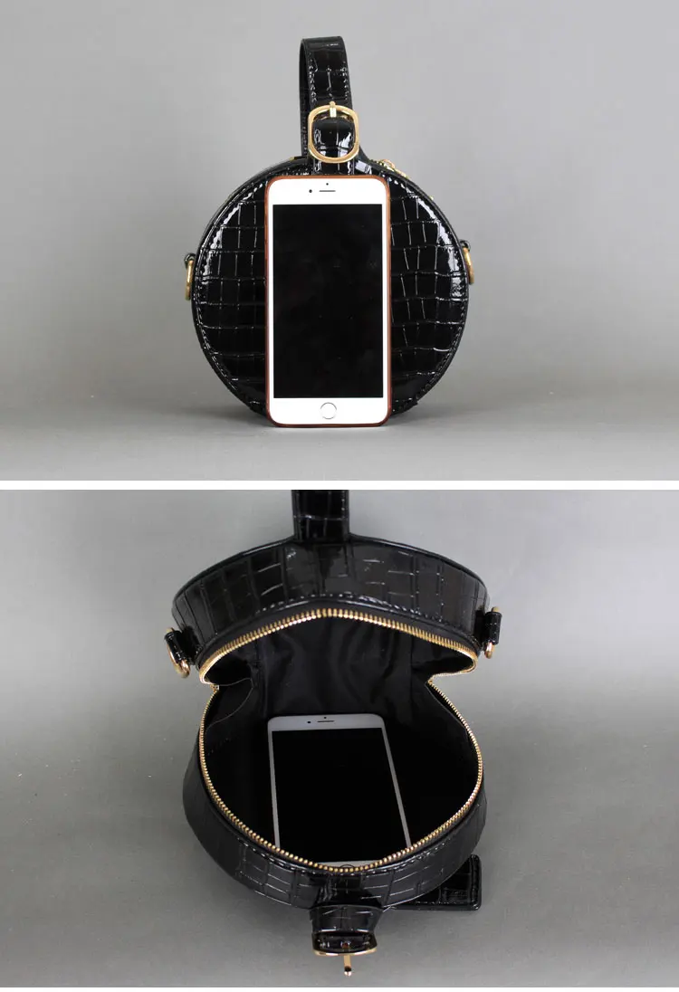 NIGEDU vintage Circular Women Handbags Famous Brand Crocodile Tote Bag  Alligator Ladies Chain Crossbody Bags PU Leather girls Messenger Bags (9)