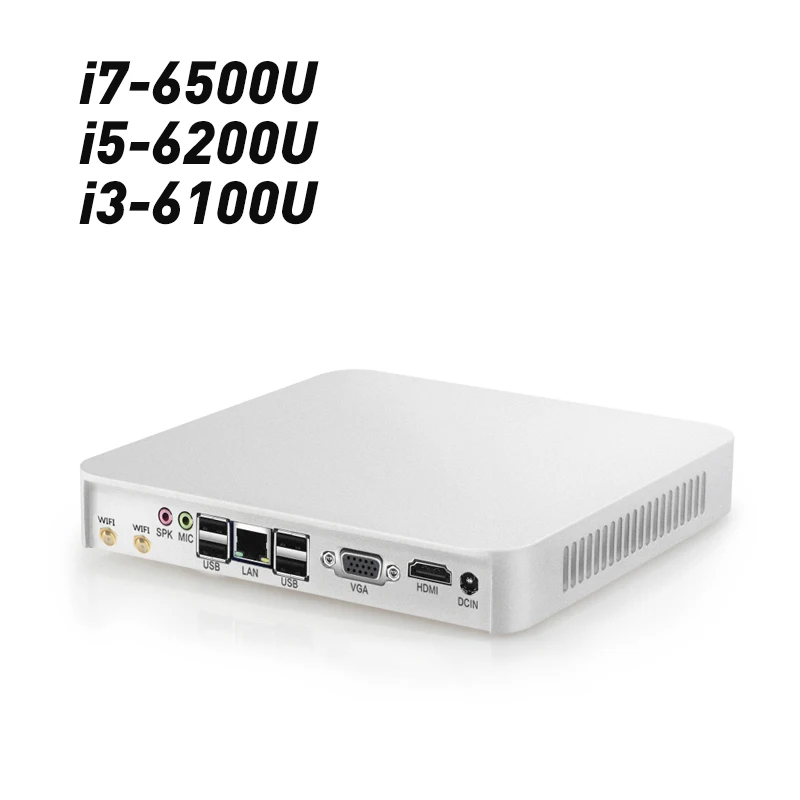 

Mini PC Intel Core i7-6500U 8GB DDR4 240GB SSD Windows 10 300Mbps WiFi Gigabit Ethernet 4K HDMI VGA 6* Compact Box PC