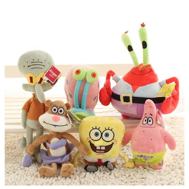 

Hot!!! Kid Sponge Stuffed Plush Toy Sponge Bob/Patrick/Crab/Sandy/Octopus/Snail Dolls Kids Plush Toys Best Gift For Children