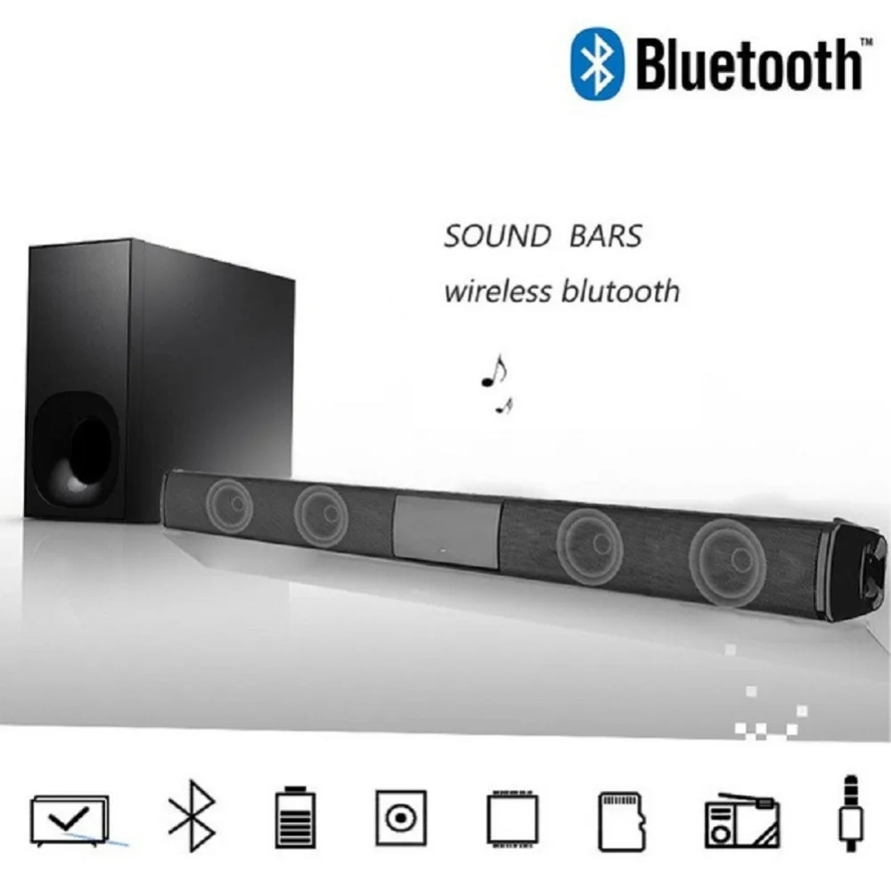 

20W HIFI Portable Wireless Bluetooth Speaker Stereo Soundbar FM USB Subwoofer Column for Computer TV Phone Music Column Speakers