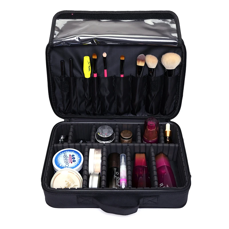 Women Professional Makeup Organizer Large Capacity Storage Case Oxford Cosmetic Bag High Quality Casual Disassembly Suitcase