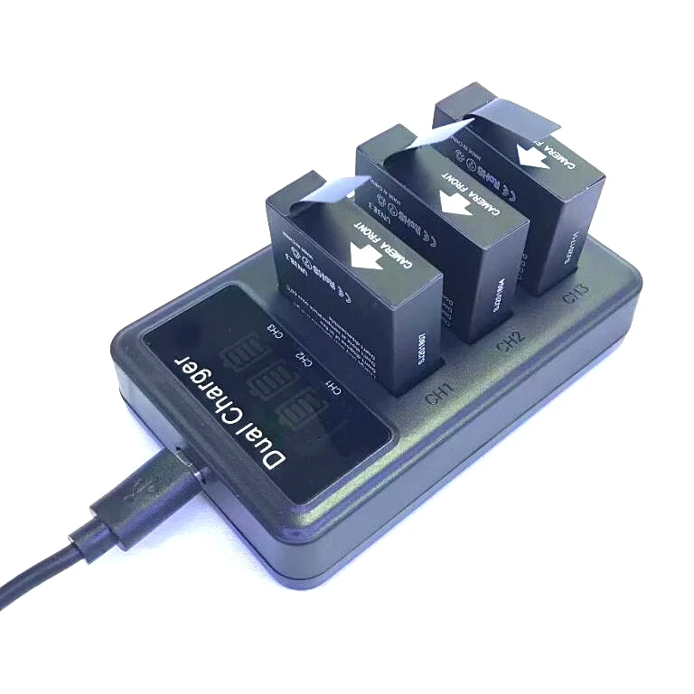 Зарядное устройство SJCAM с 3 USB портами и ЖК дисплеем|Чехлы для экшн-камер| | АлиЭкспресс