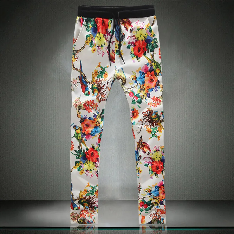 Floral Print Pant Hiphop Mens White Joggers Pants Casual Slim Leg Sweatpants For Men Streetmen Jogger Pants Men Joggers Girl Boy Pants Winter Pants Femalepants Mesh Aliexpress