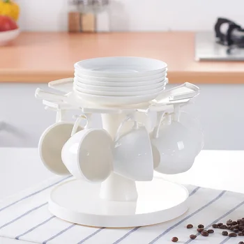 

New Iron Coffee Cup Storage Rack Kitchen Organizer Plating Dishes Holder Plastic Water Mugs Storage Shelf Kitchen Accessories