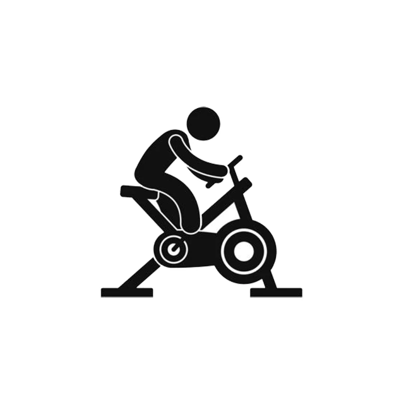 10.8*10.2CM Cartoon Images Fitness Spinning Bike Car Stickers