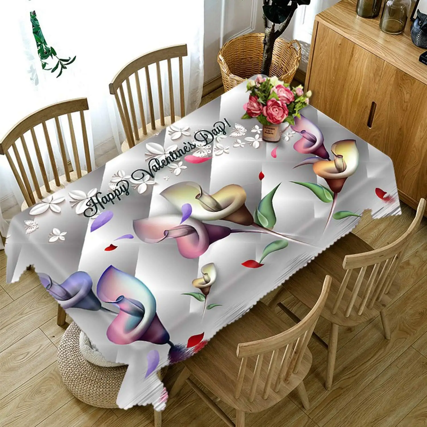 Высокая плотность Ткань Скатерть 3D Роза кружевная скатерть цветочный стол покрытие круглый скатерть для Рождества Свадебные украшения