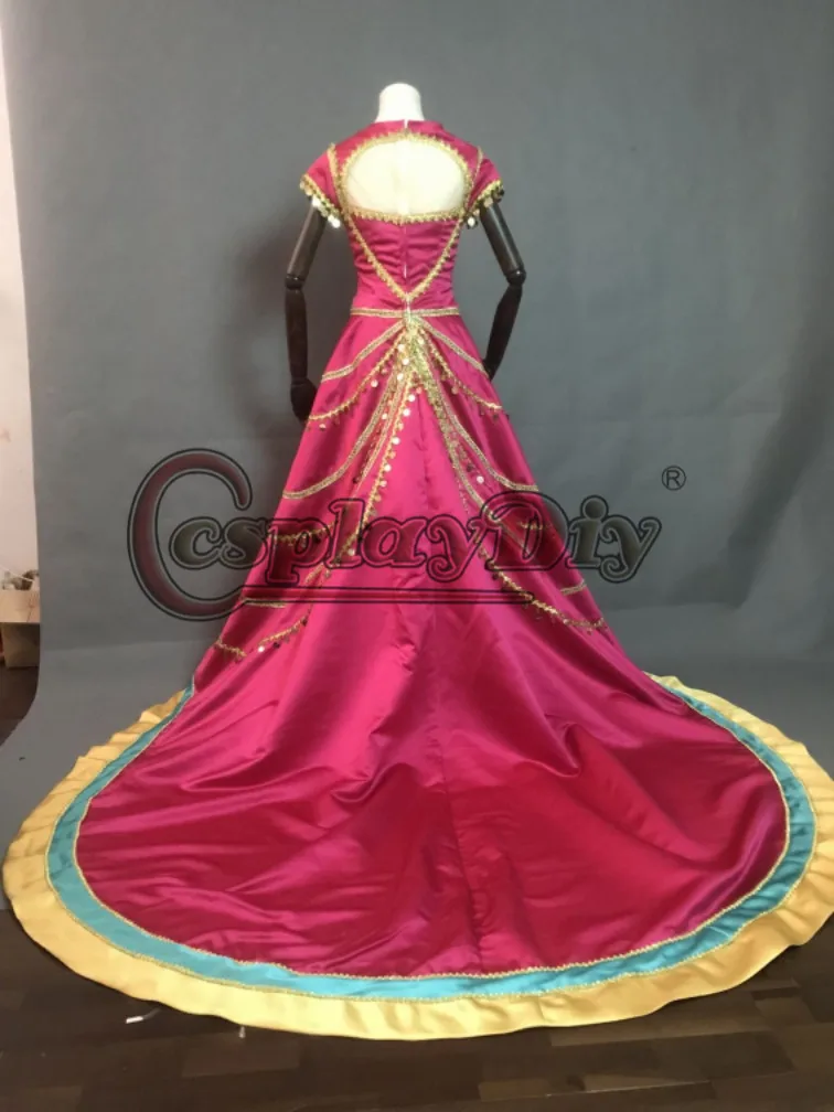 Косплей Сделай Сам Аладдин Принцесса Жасмин маскарадный костюм маскарадное платье Хэллоуин костюм для коронации блесток пальто длинный плащ
