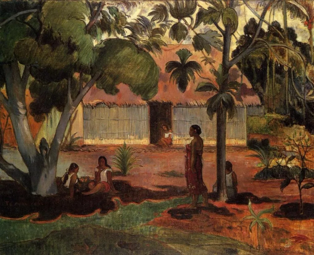 

High quality Oil painting Canvas Reproductions The large tree (1891) by Paul Gauguin hand painted